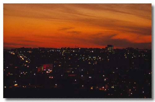 Looking over the old city of Jerusalem from the Mt. of Olives. - scan from a slide